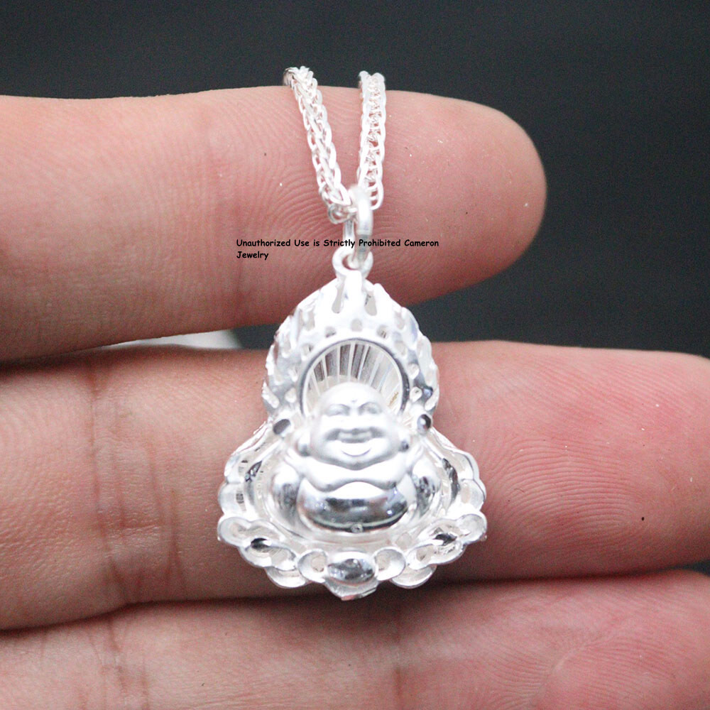 Pure S999 Fine Silver 999 Pendant Men Women Buddha Figure Pendant 4-5g 29*19mm