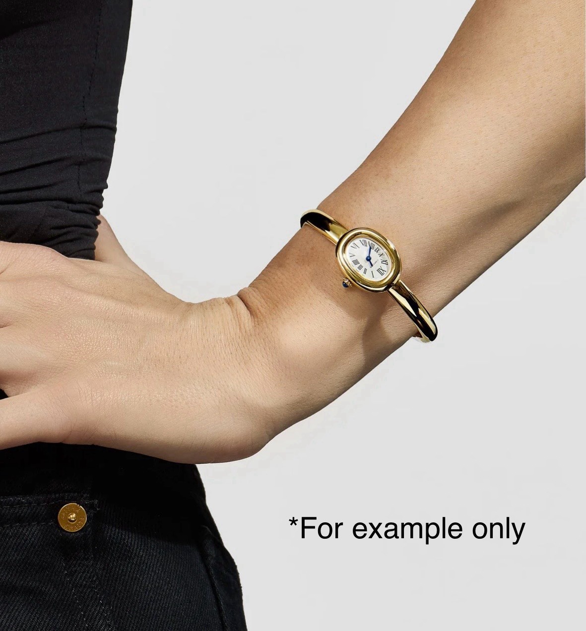 😍 NEW MINT! Trendy DAINTY 1990s PEDRE Mini Roman Bangle Gold Tone Quartz Watch