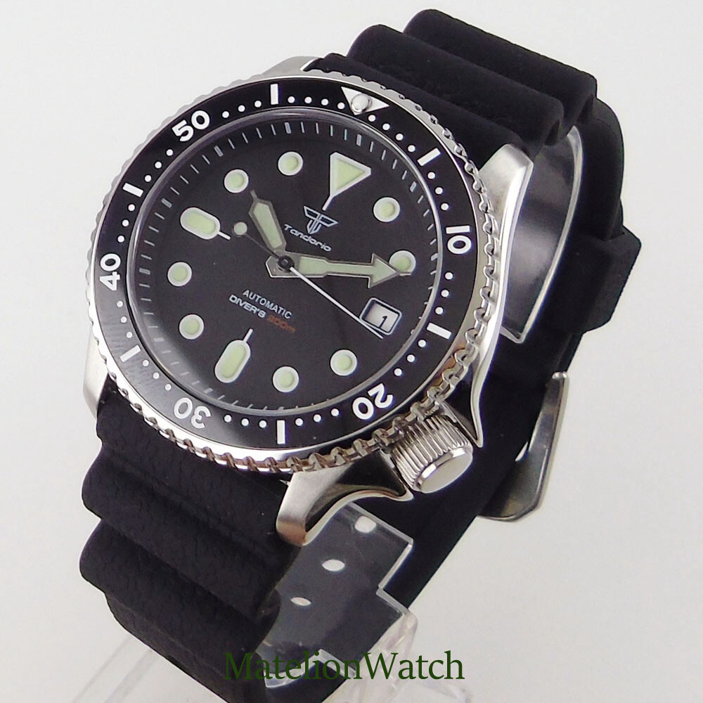 41mm 20ATM NH35A Diving Men’s Watch Black Dial Sapphire Crystal 200M Waterproof