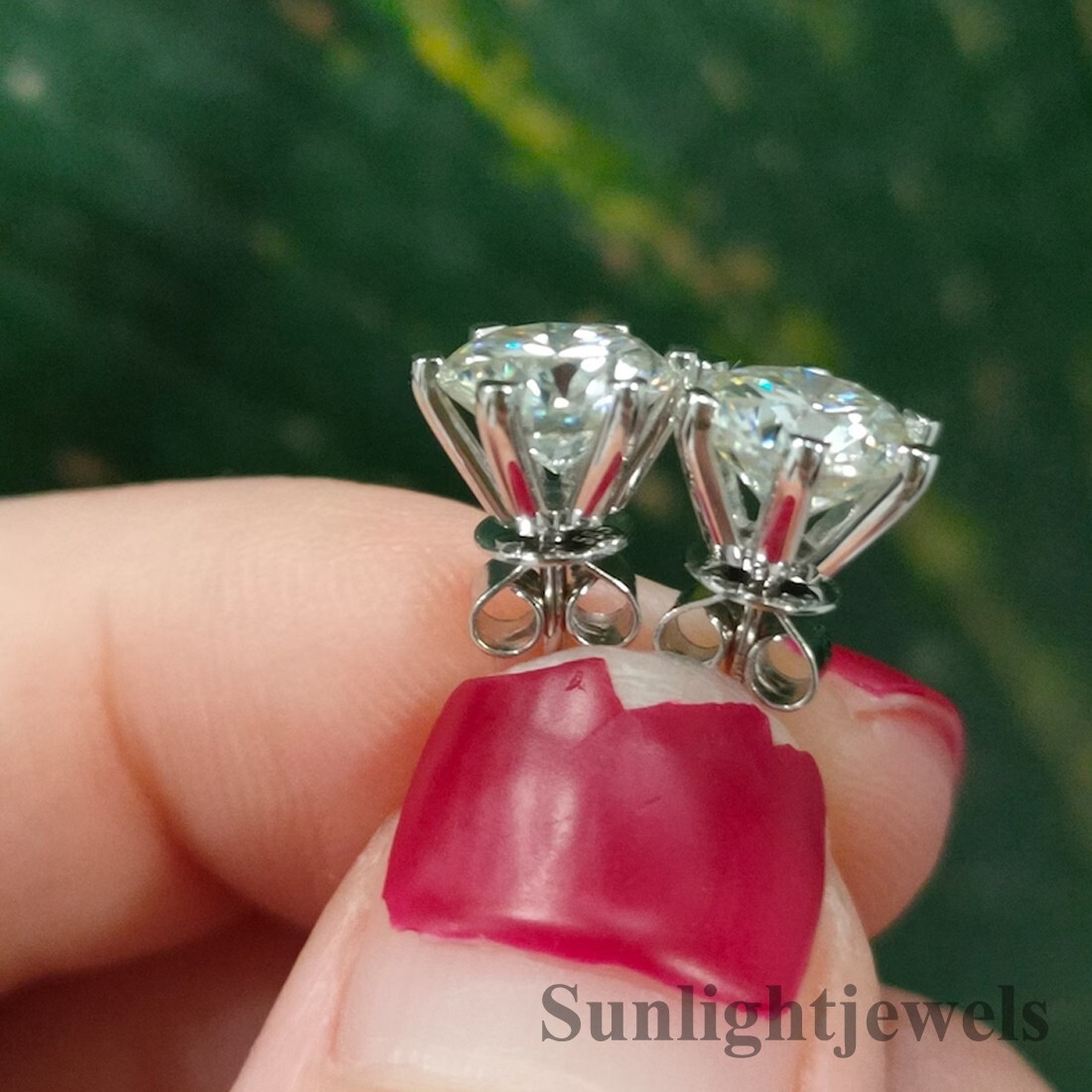 4 Ct Certified Treated Off-White Diamond Solitaire Studs 925 Silver Great Shine