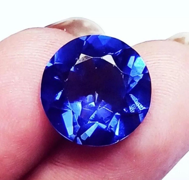 Flawless Natural Blue Tanzanite Round Cut Superb Certified 15 Ct Loose Gemstone