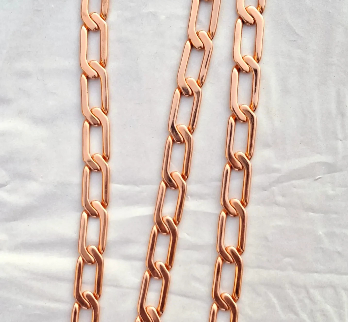 20 inch Pure Copper Solid LONG CUBAN Chain Necklace, Healing Jewelry Spiritual