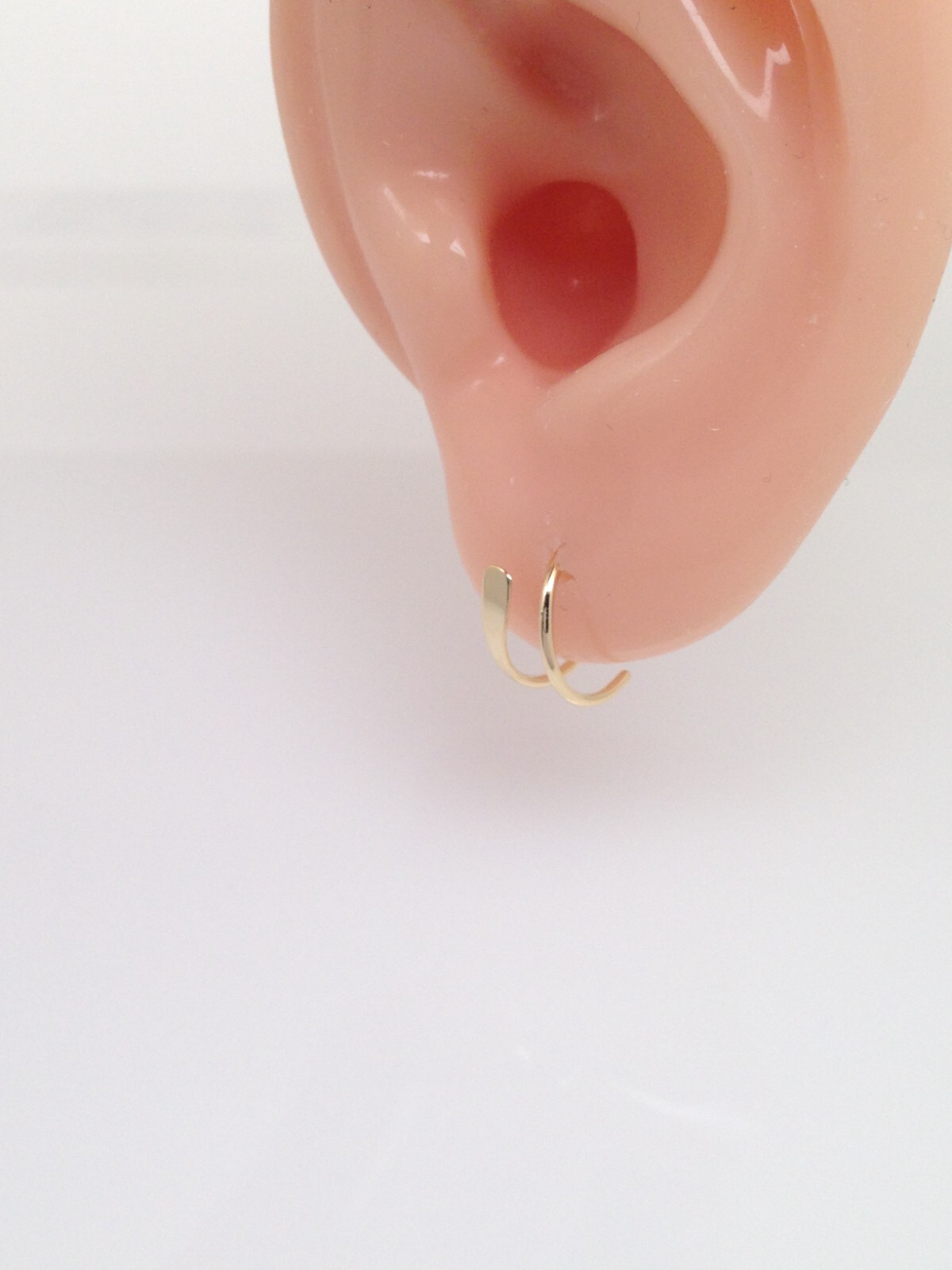 925 Sterling Silver Spiral Threader Huggie Hoop Earrings Womens 10mm x0.5mm TINY