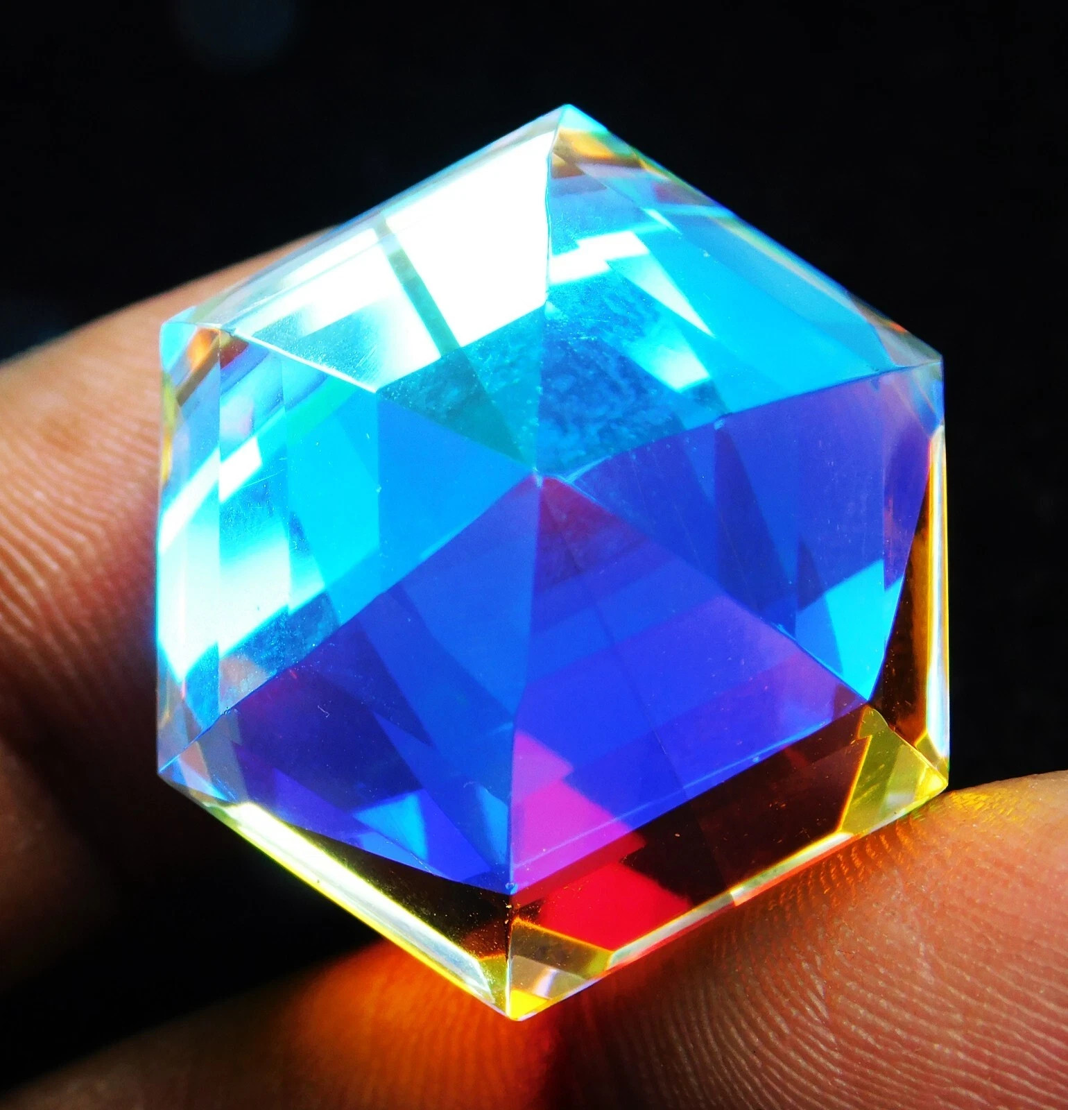 AAA Certified 111.90 Ct Natural Brazillian Mystic Topaz Hexagon Loose Gemstone