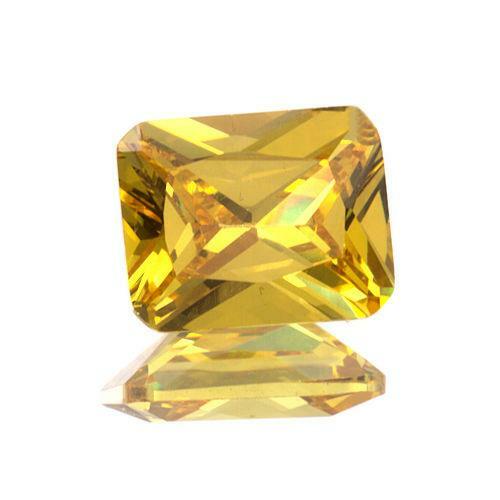 (5x3mm – 20x15mm) Emerald Cut AAA Yellow Cubic Zirconia **View Video**