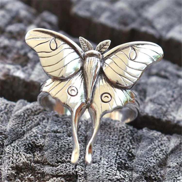 Womens Butterfly Ring Geometric Alloy Design Plated Finish Fashion Rings Gift