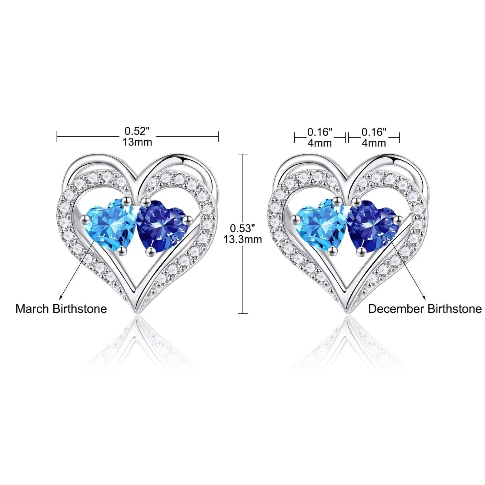 925 Sterling Silver Birthstone Earrings – Perfect Anniversary & Birthday Gifts f