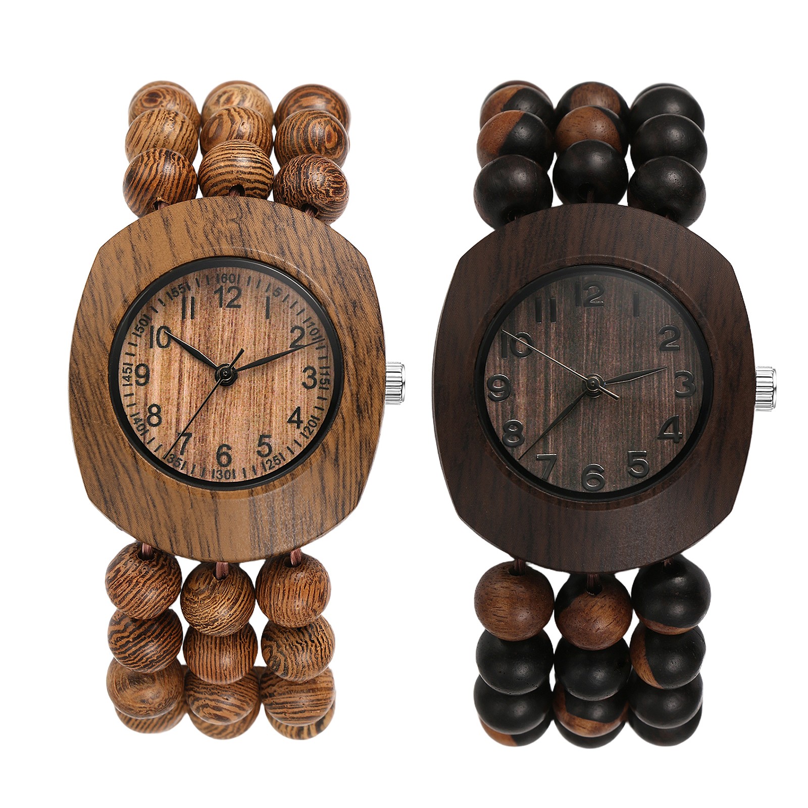 Bohemian Tonneau Quartz Wrist Watches Buddhist Beads Decompression Bracelet