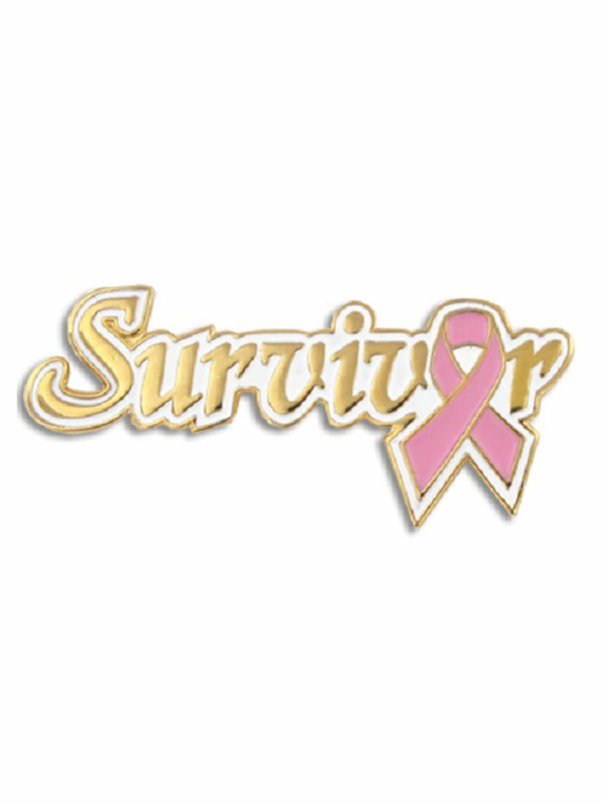 PinMart’s Breast Cancer Survivor Pink Awareness Ribbon Enamel Lapel Pin