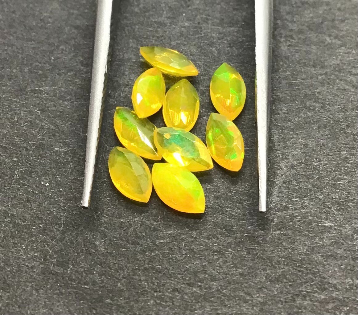 AAA Natural Ethiopian Yellow Fire Opal Marquise Cut Loose Gemstone For Jewelry