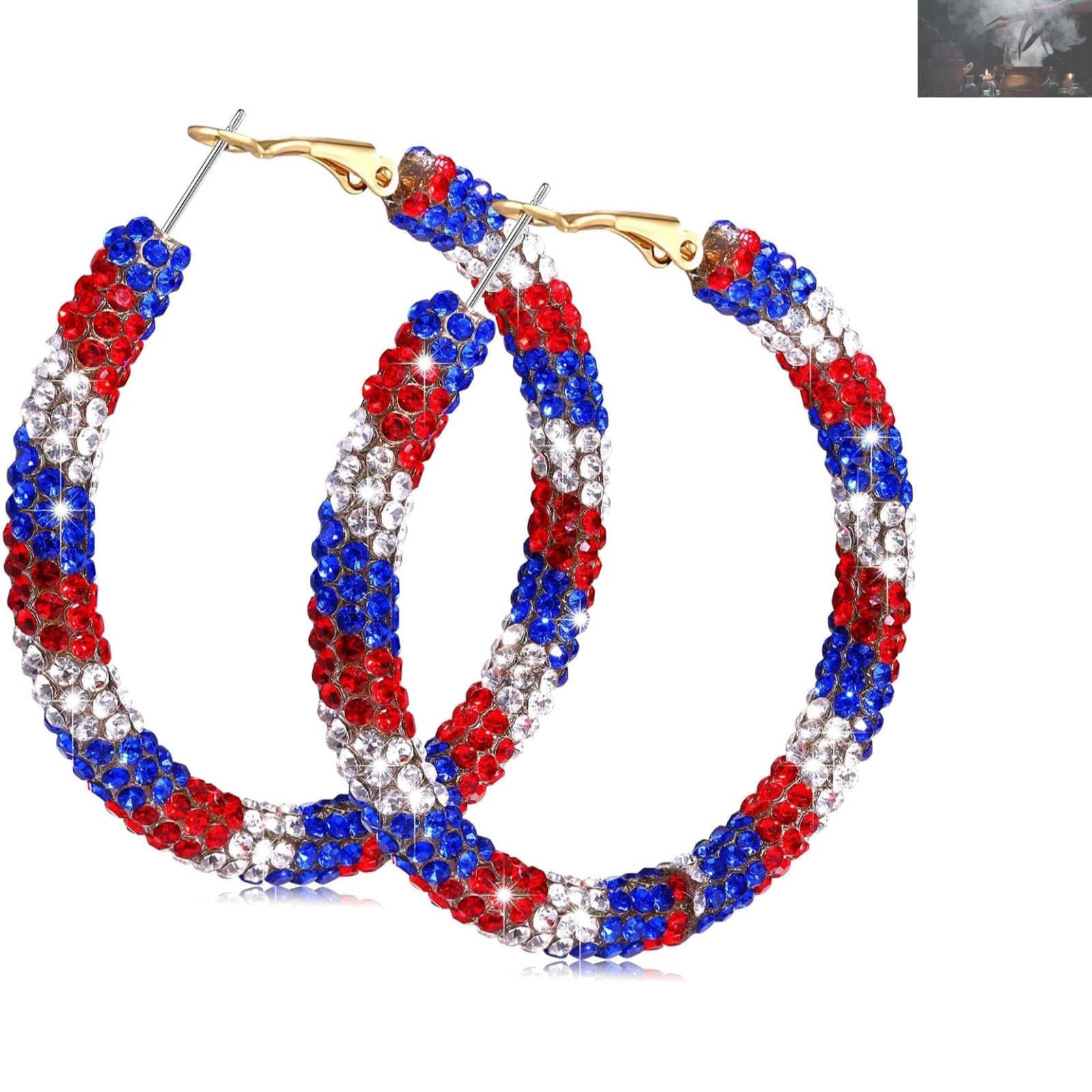 Charming Patriotic Hoop Earrings – Lightweight & Comfortable for Holiday Wear