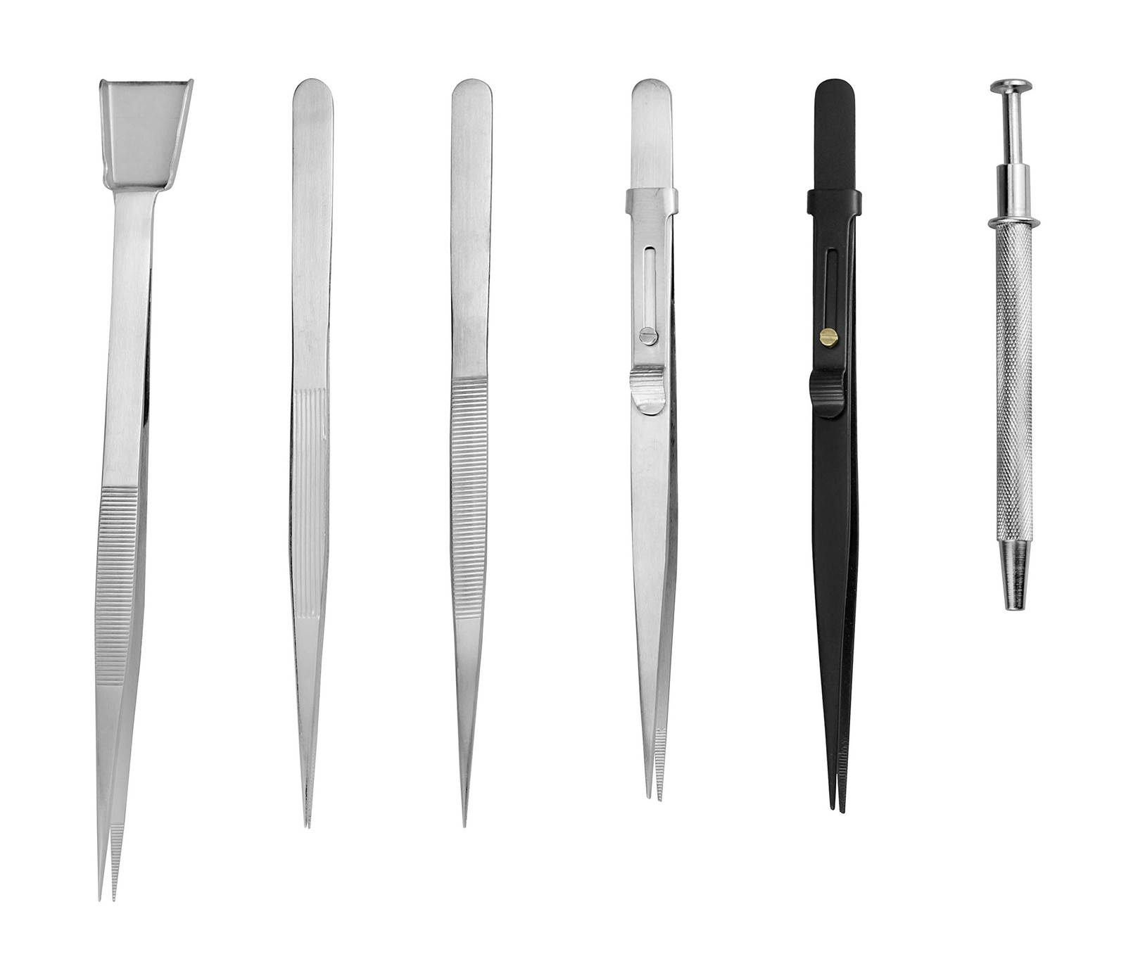 6pc Stainless Steel Jewelers Diamond Tweezers Set Jewelry Beads Gemstone TW2-407