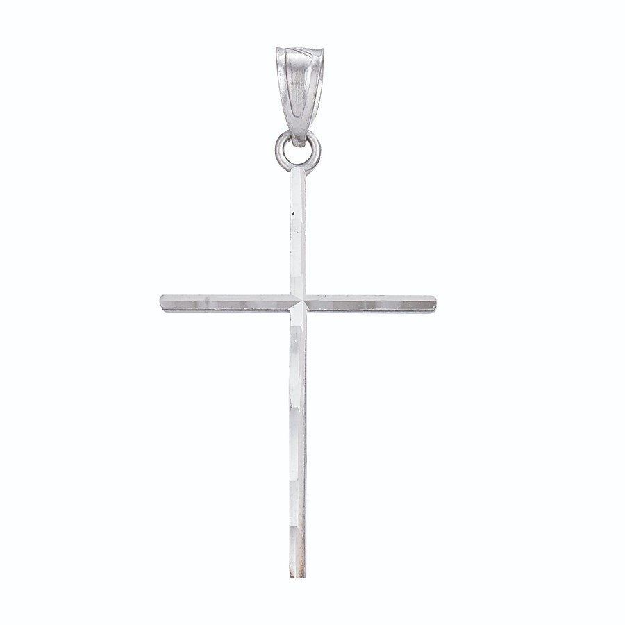 14k solid white gold cross 1.0 grams