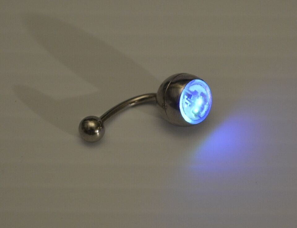 LED Multi Color Light Up Belly Button Navel Ring -Soft, Auto Color Changing