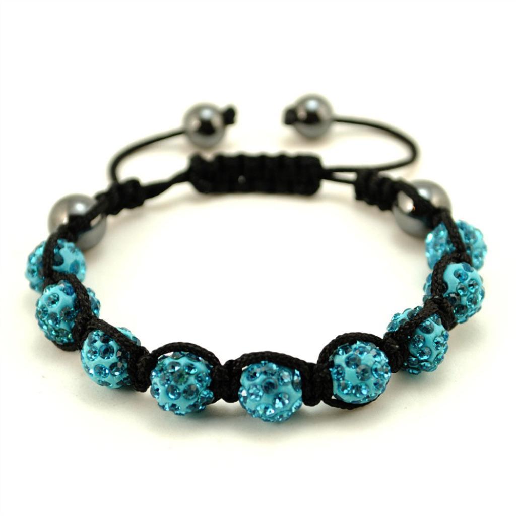 SPARKLING CRYSTAL BEAD BRACELET 10mm Shamballa Style Pave Disco Ball Hip Hop NEW