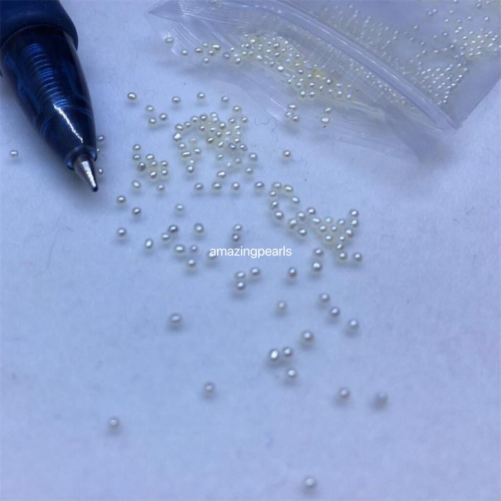 Rare White 0.8-1.5mm Small Tiny Round Fresh Water Pearl Loose Beads Undrilled