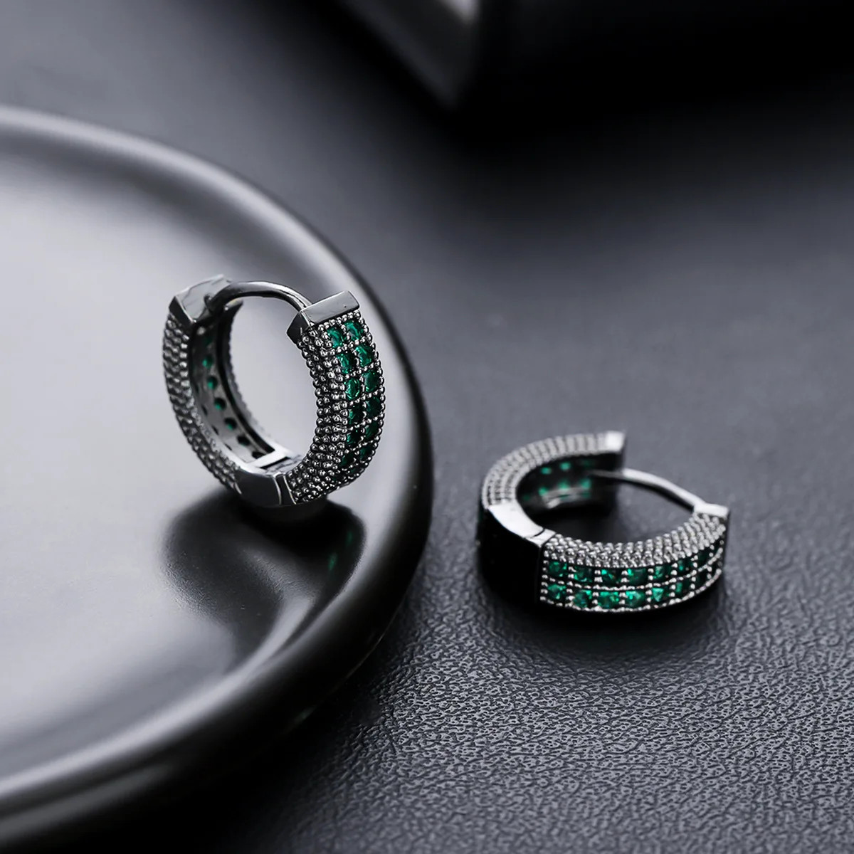 Female Male Multicolor Zircon Small Round Hoop Earrings For Men Women Minimalist