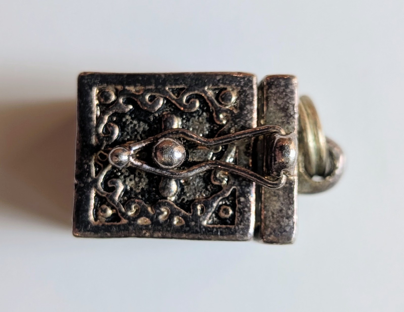 Vintage Sterling Silver Prayer Box Charm Necklace Pendant – 0.5″ x 0.75″