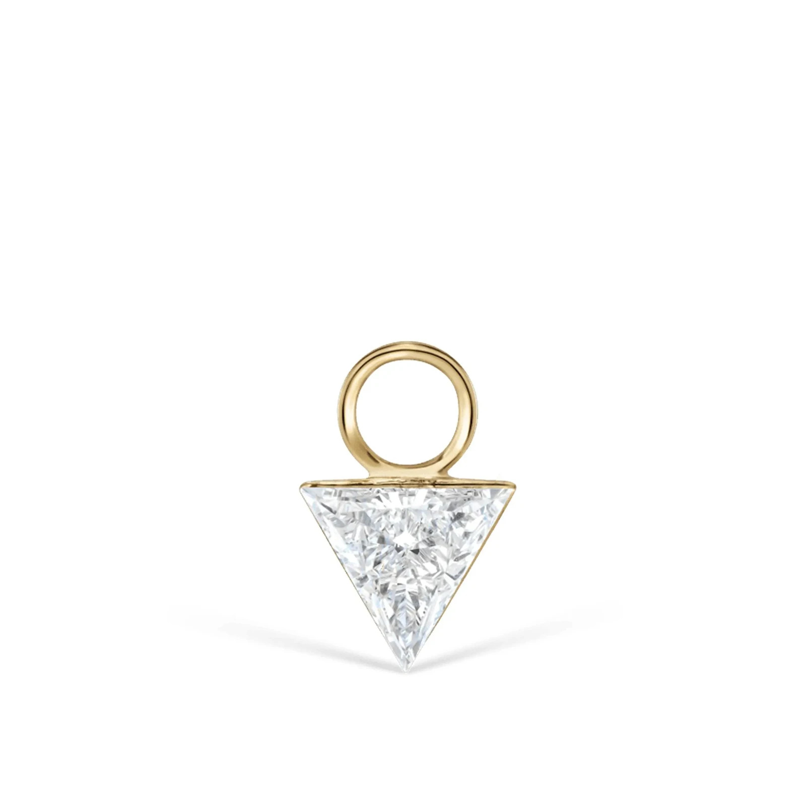 Floating Moissanite Triangle Charm 925 Sterling Silver Earring Add On