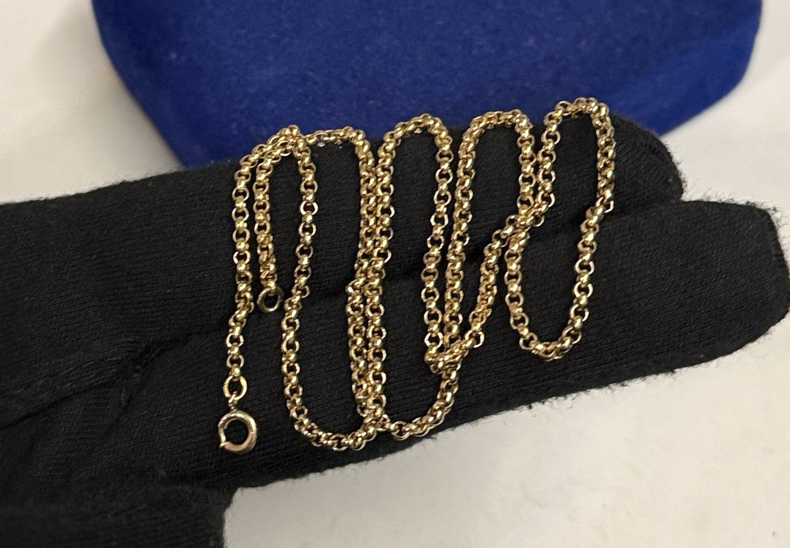 MUST! Cable Gold Filled Necklace 18” Rolo Link GF VTG EDWARDIAN 2.4mm 6.2g