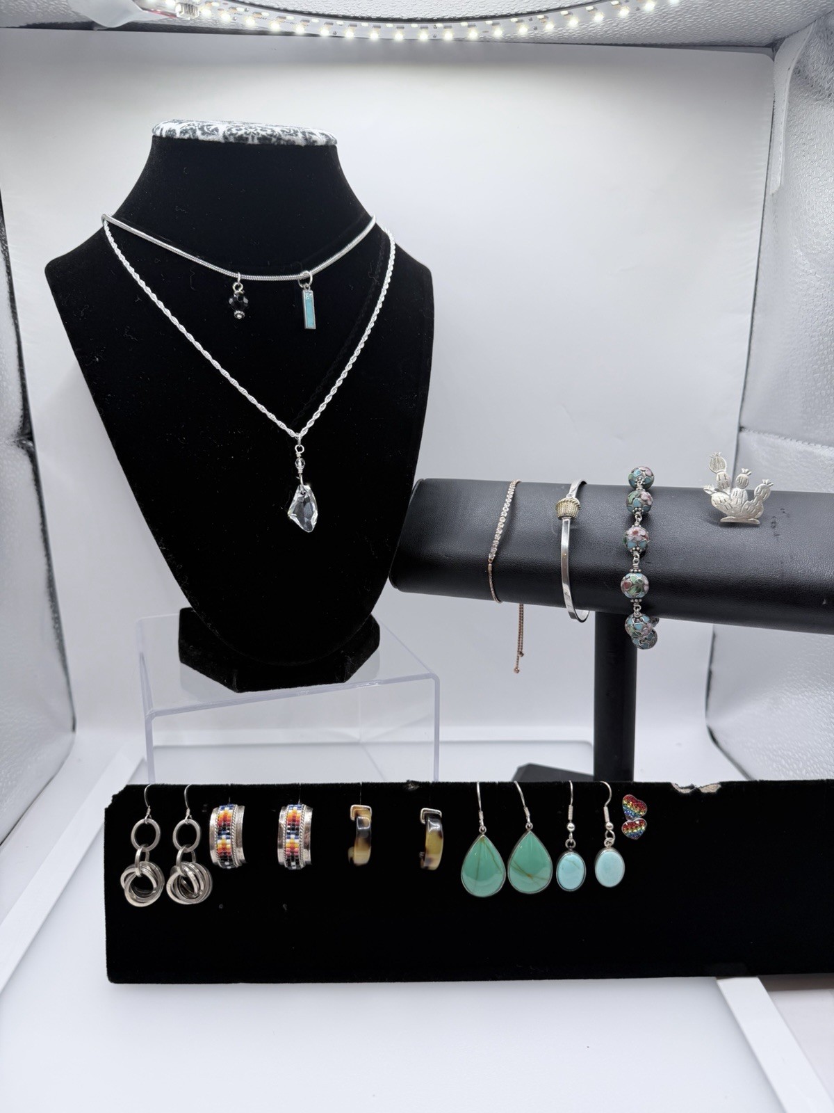 Sterling Silver Jewelry Lot 925 Turquoise Cloisonné Vermeil – SIGNED- 70.11g