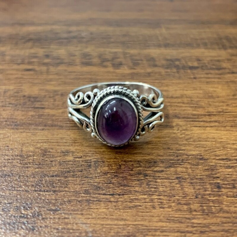 Amethyst Silver Ring 925 Sterling Handmade Ring Free Shipping Any Size
