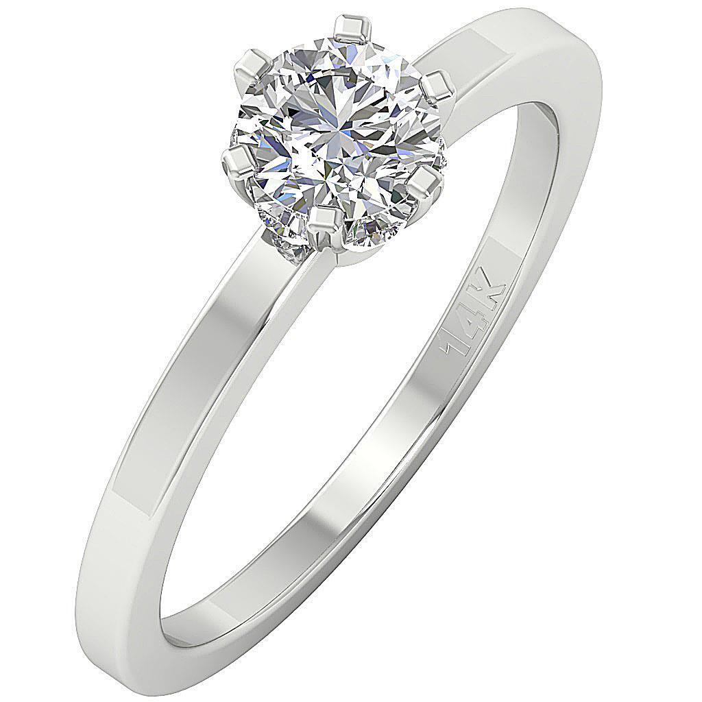 VS F 1.10 Ct Six Prong Solitaire Wedding Lab Grown Diamond Ring 14K Yellow Gold