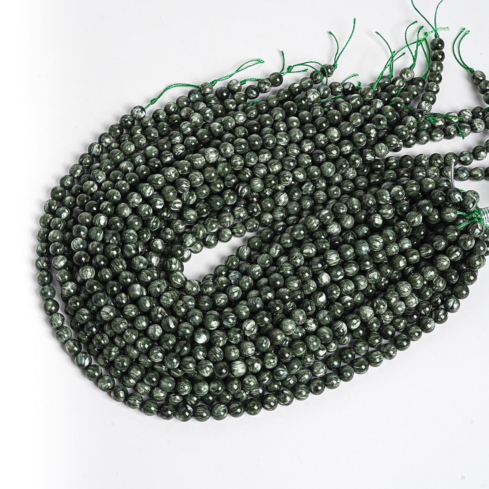 Natural Green Seraphinite Beads AAA Gemstone Round Loose Beads 6MM 8MM 10MM