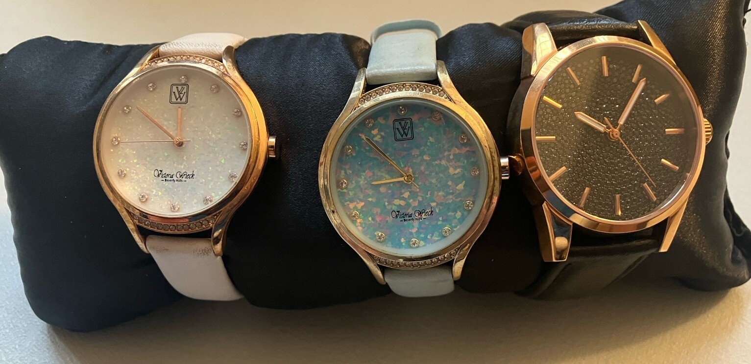 3 unisex, wrist watches preowned each will need a battery. Buyer is buying three
