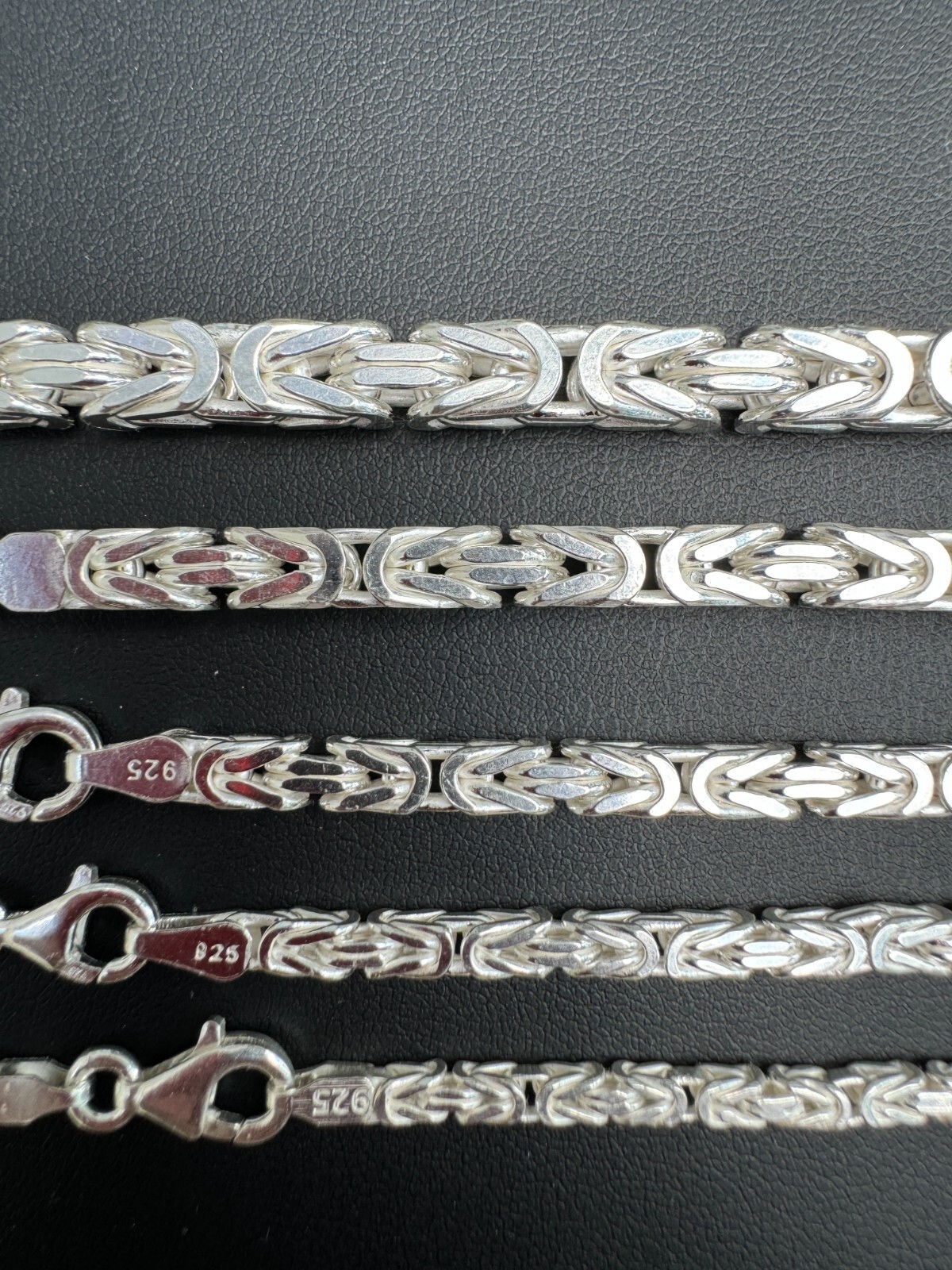 Real Solid 925 Sterling Silver Byzantine Rope Chain Mens Necklace 2.5-6mm 18-30″