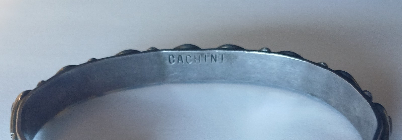 Vintage Zuni Turquoise Sterling Silver Shadowbox Cuff Bracelet Signed CACHINI
