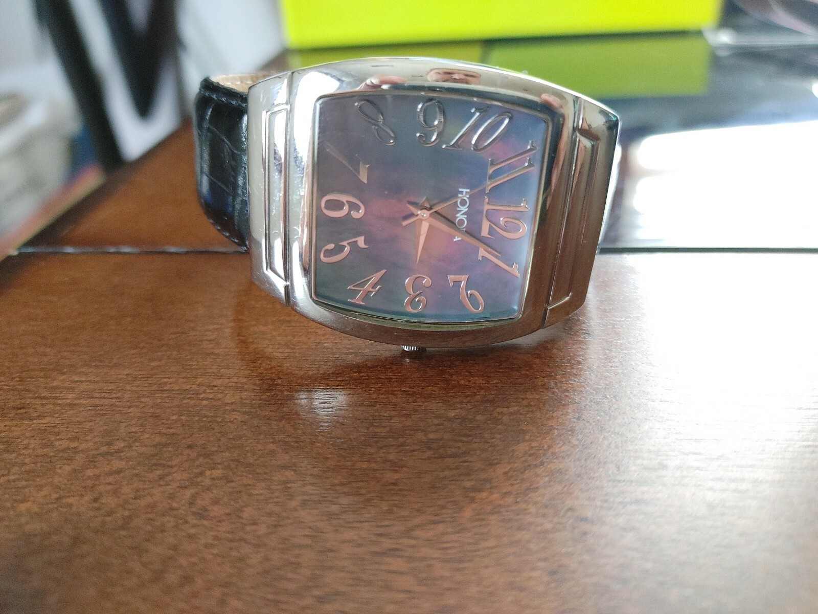 Honora Unisex Swiss Made Watch with Genuine leather strap Mother of Pearl Face