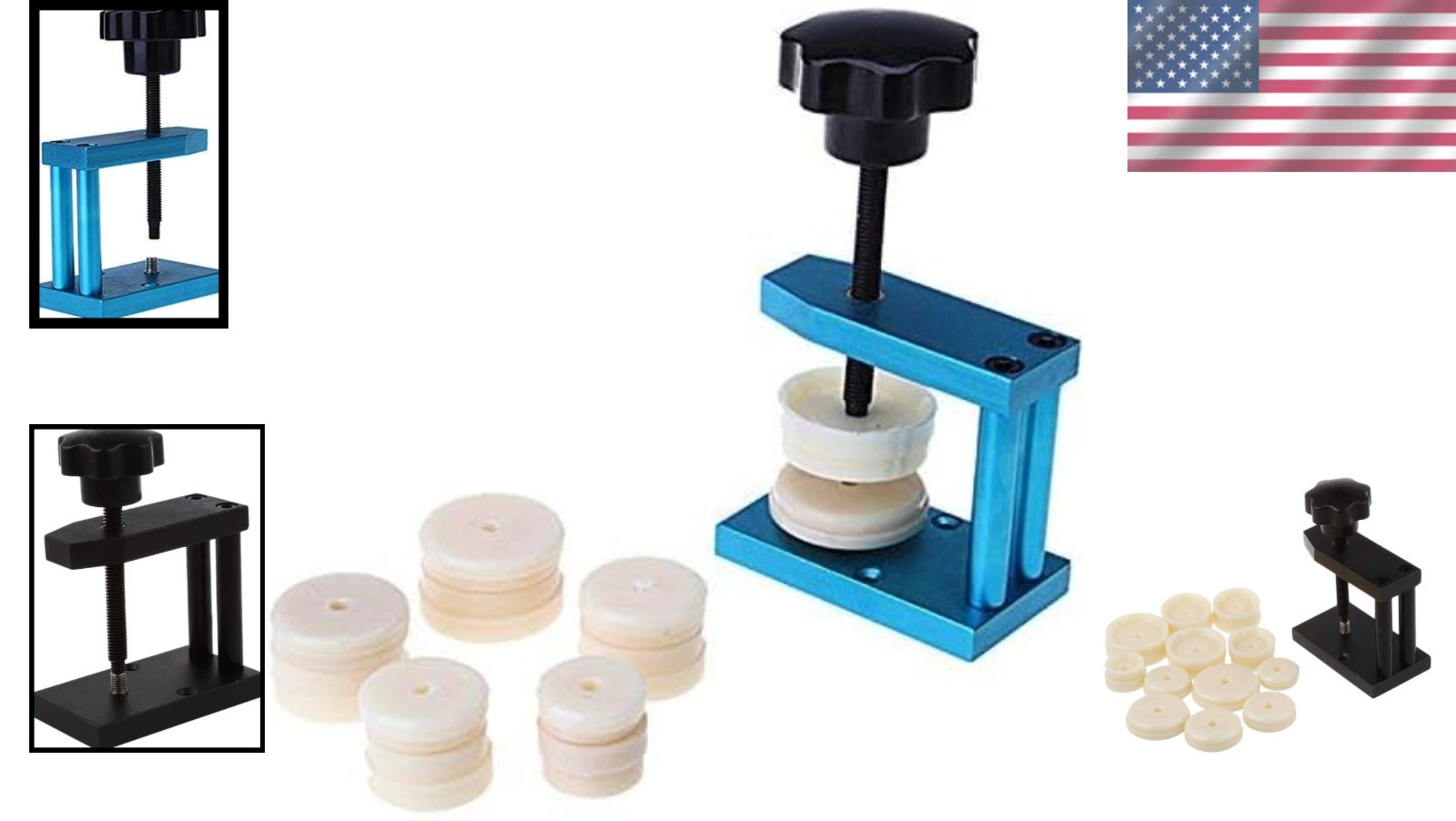 Compact Watchmaker Presser Tool with 12 Dies – Random Color Variation