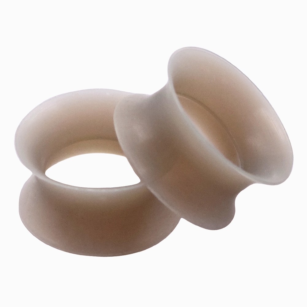 PAIR-ULTRA-THIN-TUNNELS-SOFT-SILICONE-EAR-GAUGES-PLUGS-DOUBLE-FLARED-EARLETS