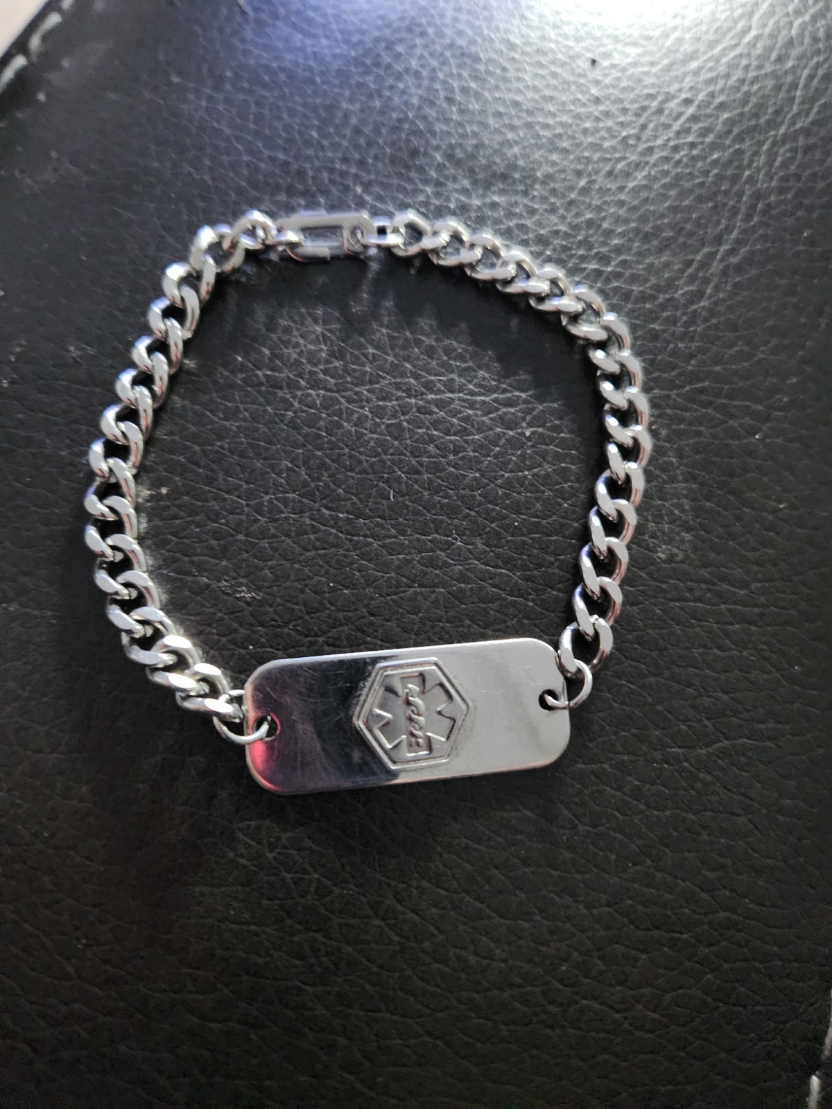 Vintage Medical ID Bracelet 8.5″ Silver Tone