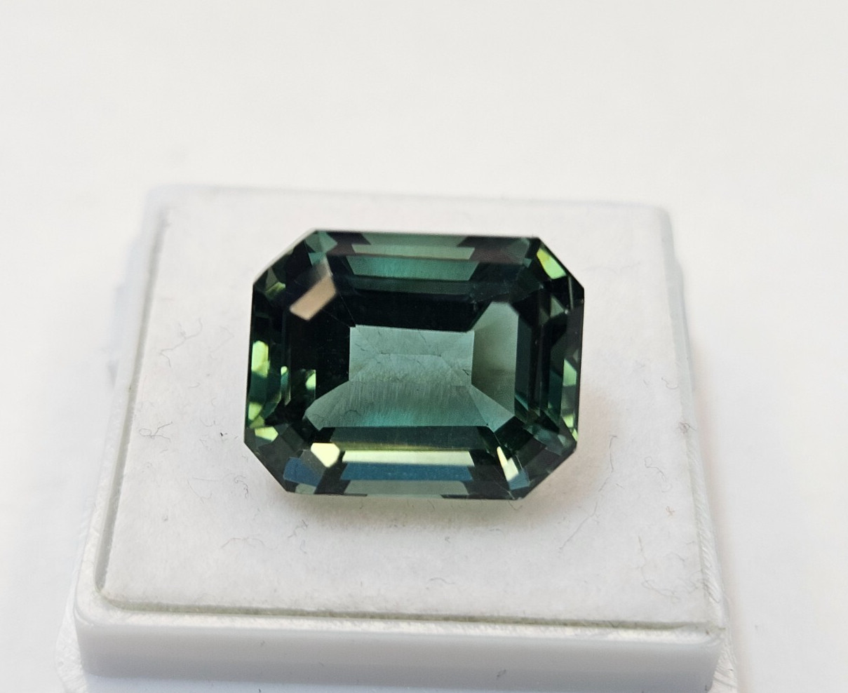 Teal Blue Tourmaline Emerald Cut 10+ Ct Natural Gemstone For Making Jewellery