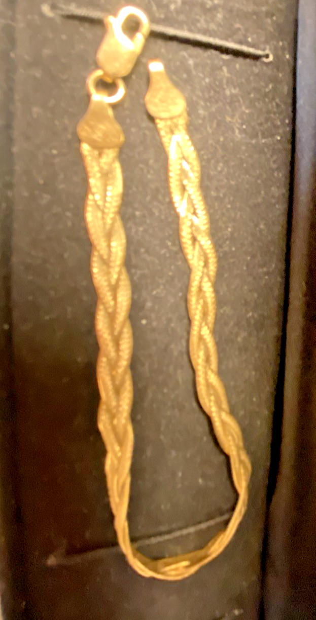 14K Italian Braided Diamond Cut Bracelet 7.5″ length Vintage Design