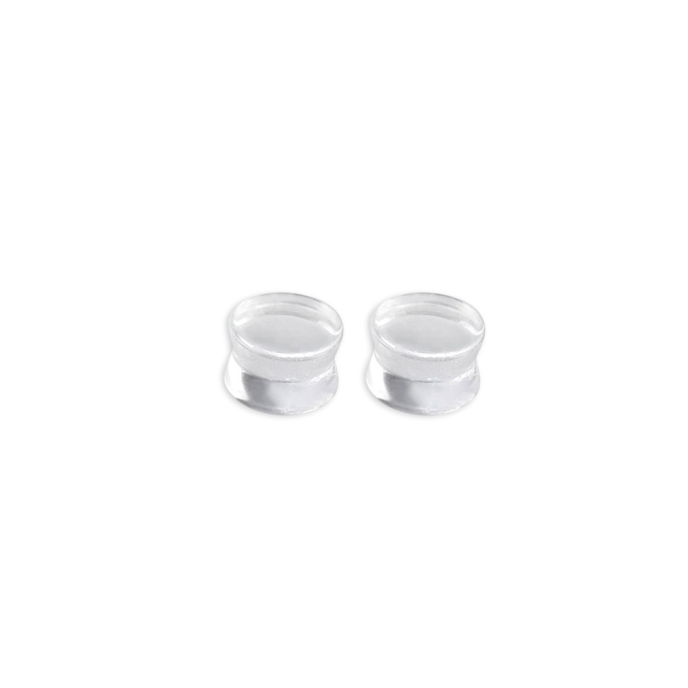 Quartz Crystal Stone Double Flare Tunnels Ear Gauges Plugs Sold as a Pair
