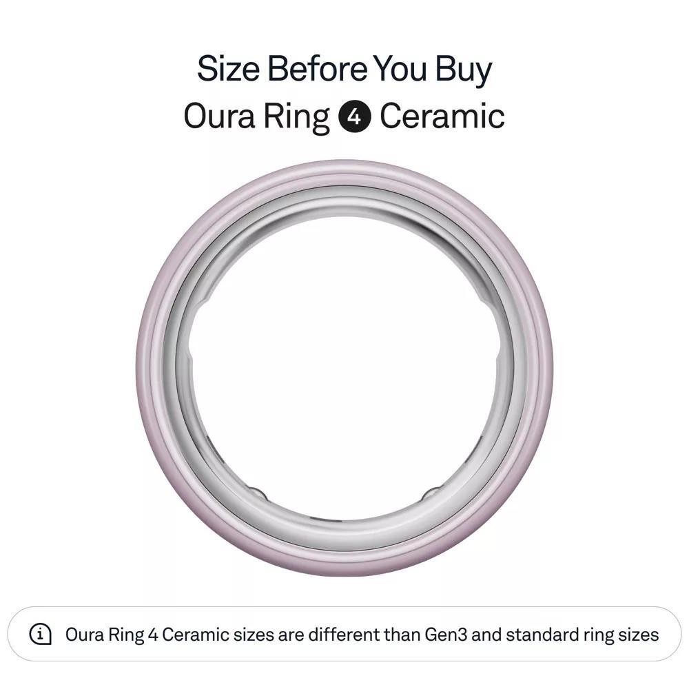 Oura Ring 4 Ceramic Smart Ring Size 8 Petal-Blush Pink Health Tracker Excellent
