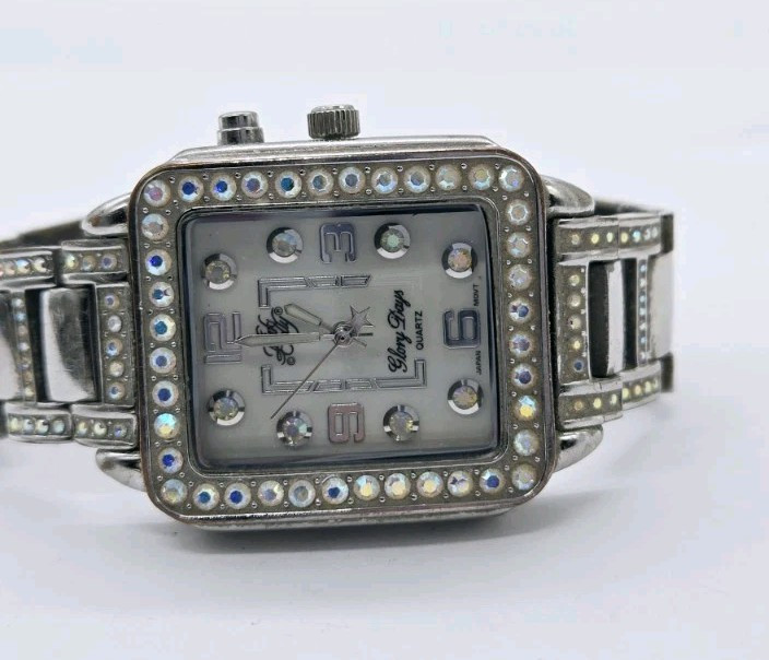 Kirk’s Folly Glory Days Watch 30th Edition Silver Rhinestones Light New Battery