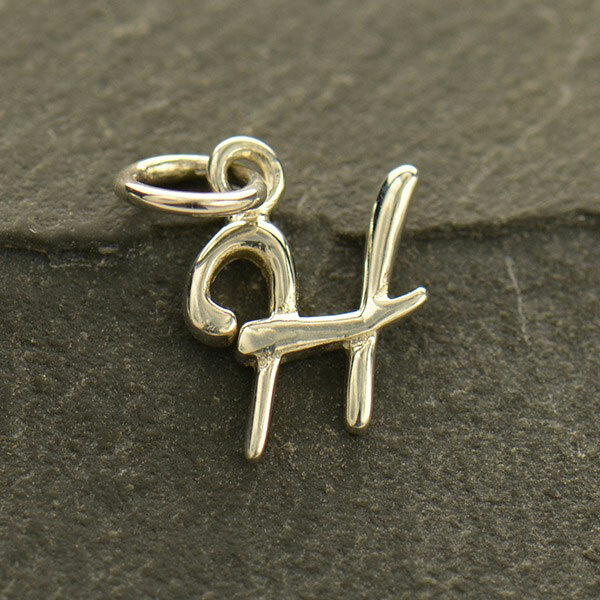 Sterling Silver 0.925 Initial Letter Script Alphabet Necklace Pendant Charm A-Z