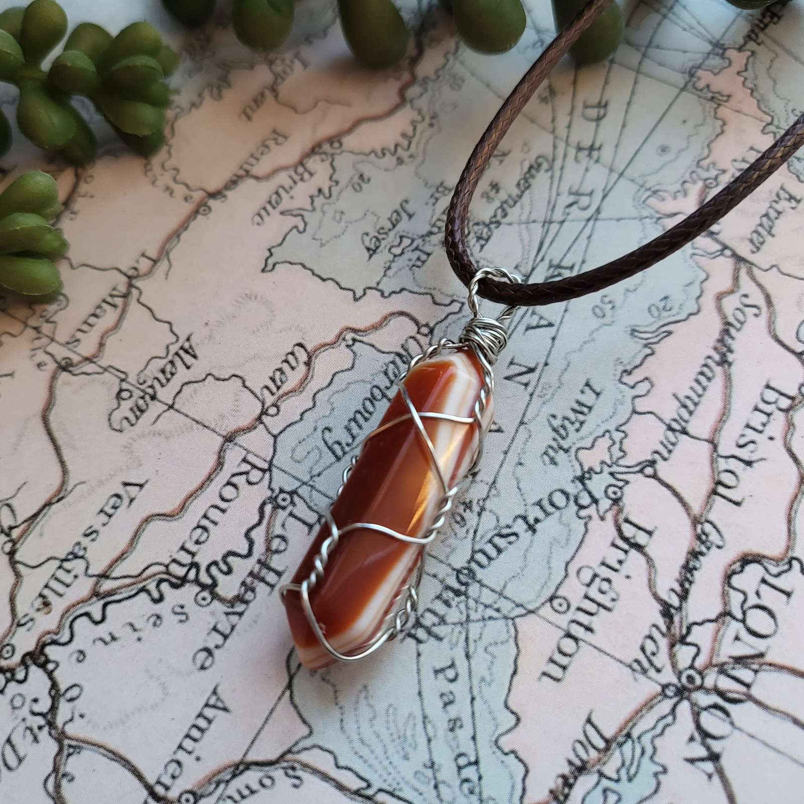 Carnelian DT Point, Wire Wrapped Pendant