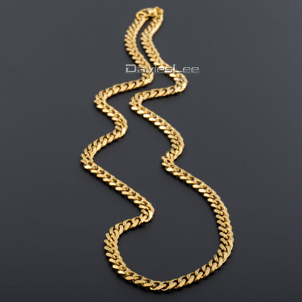 3/5/7/MM Stainless Steel Silver/Black/Gold Plated Cuban Curb Necklace Chain
