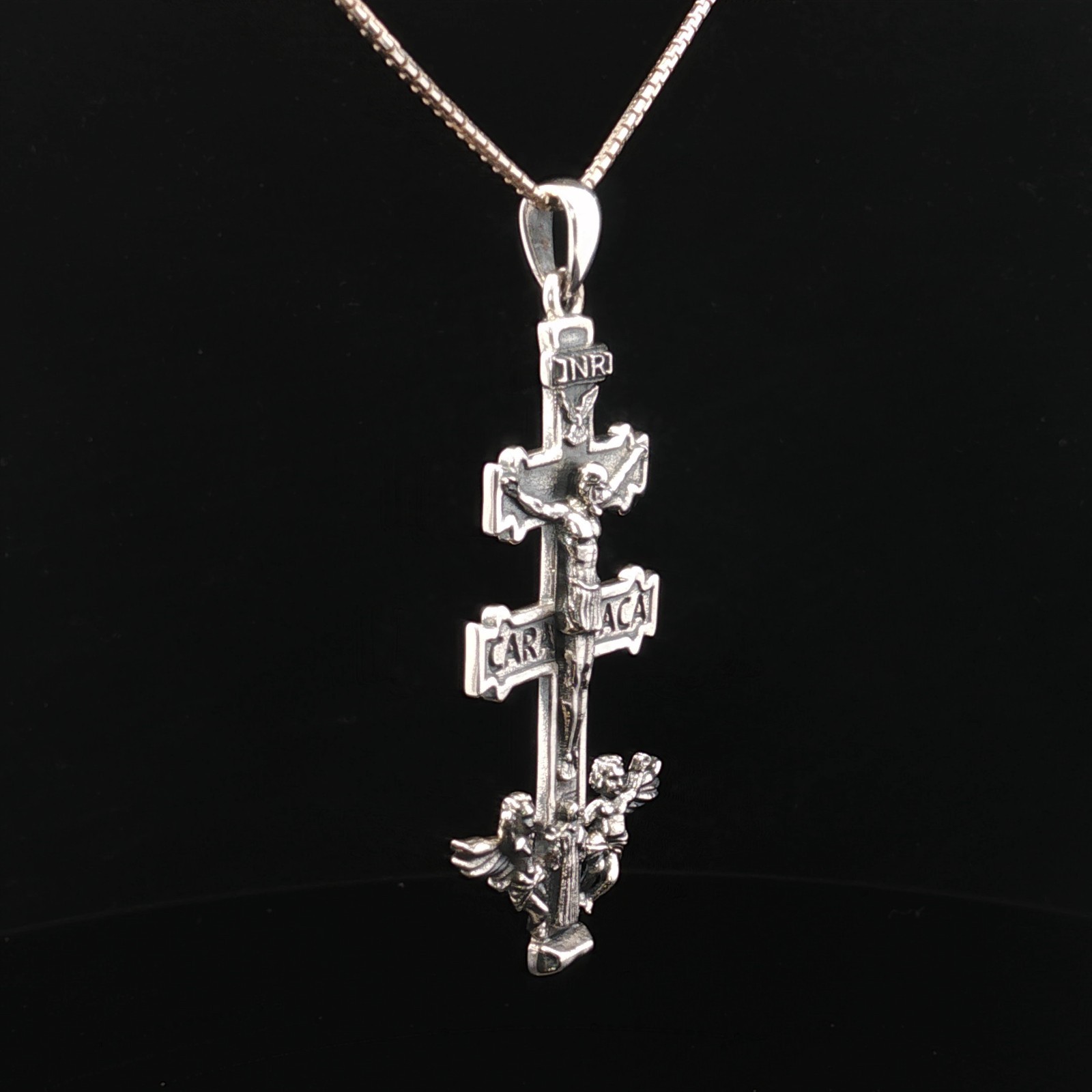 925 Sterling Silver Devotional Caravaca Crucifix Necklace