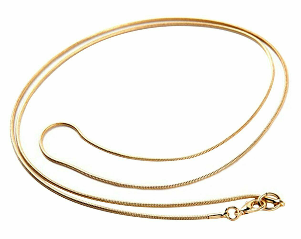 Solid 18K Gold Filled Tarnish-Free Classic 2mm Wide Italian Snake Chain Necklace