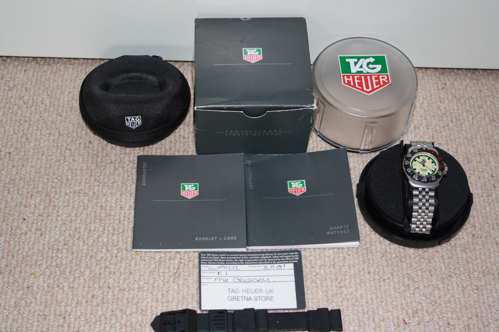TAG Heuer F1 Formula One WA1212 Watch, Warranty Card & Box – Mint Condition