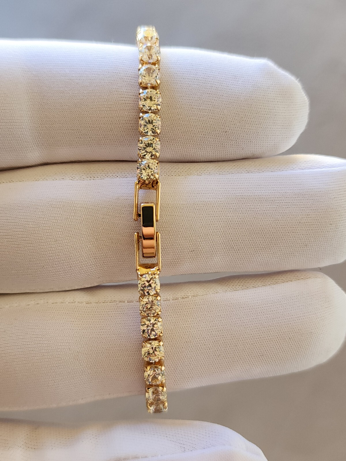 Gold Plated Tennis Bracelet With AAA Cubic Zirconia For Women, Hip Hop Jewelry