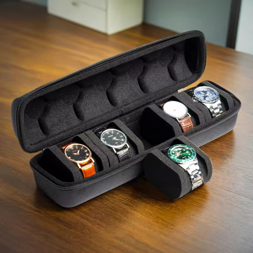 5 Slot Watch Case Hard Shell Travel Organizer Storage Box Bag Pouch Smartwatch
