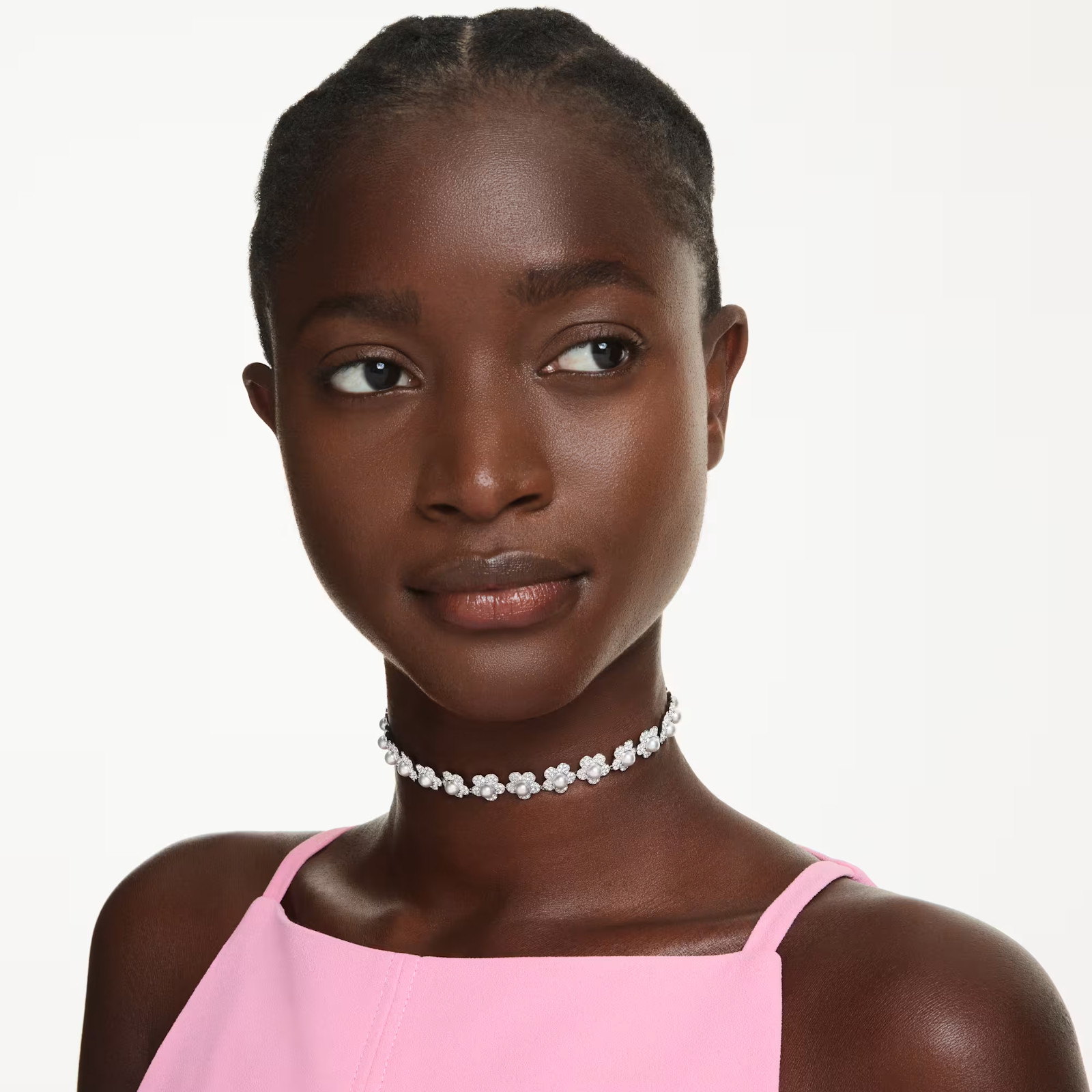 Swarovski Ariana Grande Flower Pearl Choker White Rhodium Free Ship