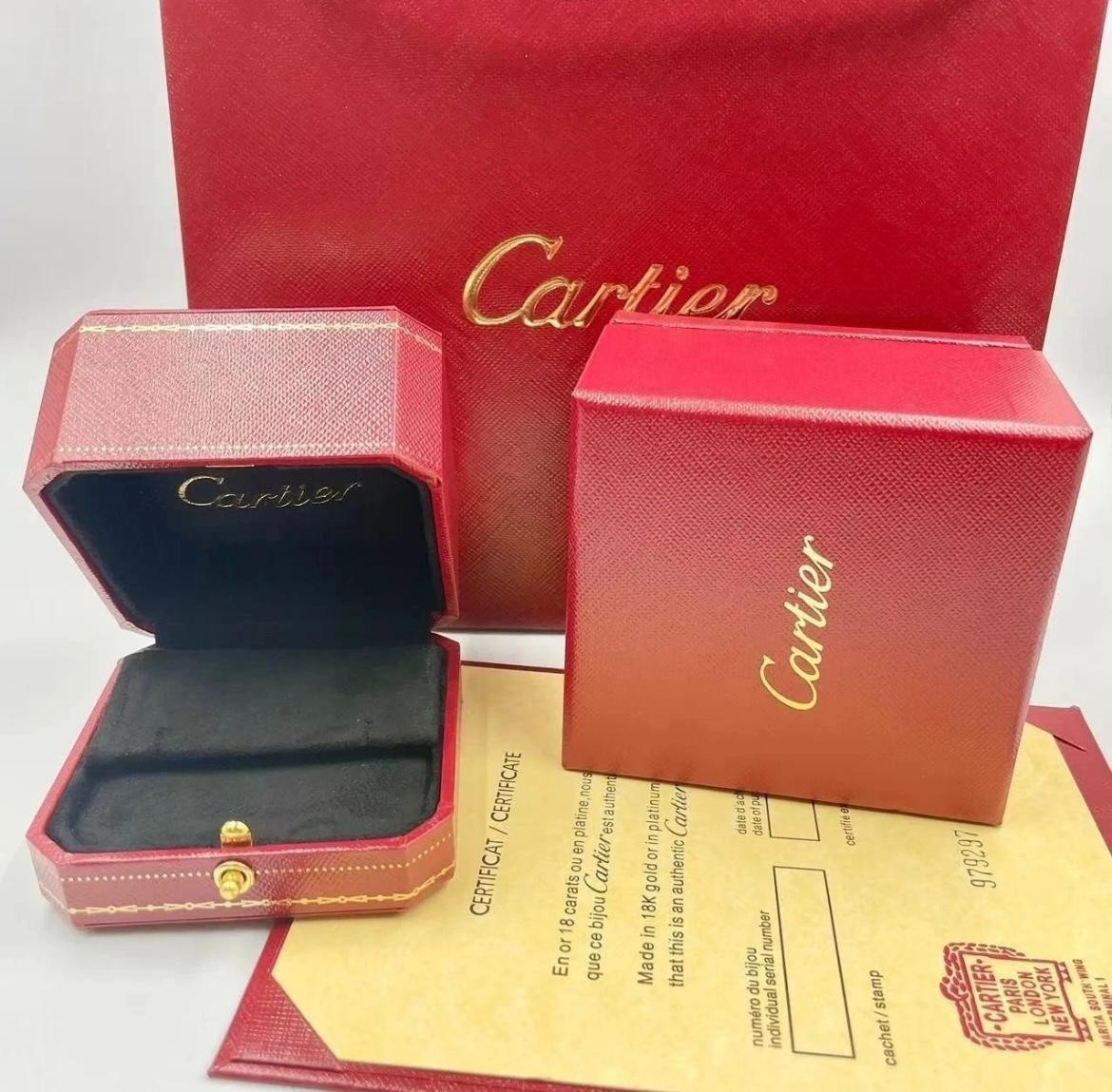 Cartier Empty Ring Box Jewelry Case Gift Bag Inner Box & Certificate Set